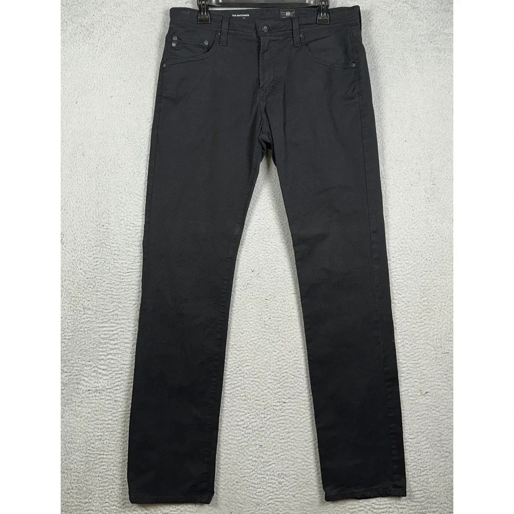 AG Adriano Goldschmied Jeans Mens 33 Black The Matchbox Slim Straight USA Made